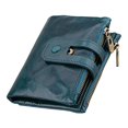 thumbnail image 3 of Cartera con bloqueo RFID Yuyangstore de gran capacidad Portatarjetas de crédito con cremallera a presión azul, 3 of 8
