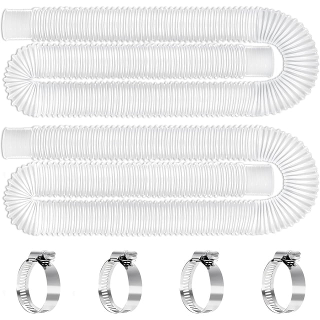 Replacement Pool Hoses for Above Ground Pools 1 1/4, 59" Long Above Ground Pool Hoses (White, 2 Pcs)