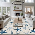 thumbnail image 4 of Summer Marine Life Washable Living Room Rugs 5'x7', Watercolor Blue Starfish Ocean Landscape Low Pile Throw Large Area Rugs Non-Slip Sturdy Edge Binding Carpet for Dining Room Bedside Kitchen, 4 of 9