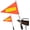 Orange 2 Pack, variant on Golf Cart Flag 8.6 x 11.8 Inches Orange Safety Flag with Reflective Strips and PVC Flagpole