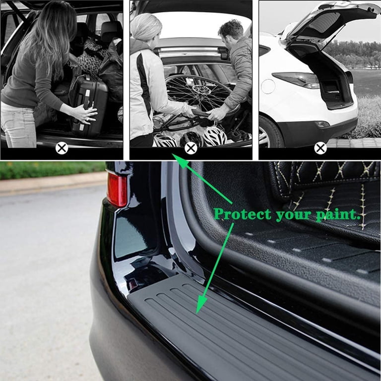 Black Rubber Rear Bumper Protector Guard - Anti-Scratch Trim For Many Car Models