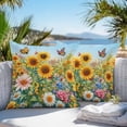 thumbnail image 5 of Waterproof Throw Pillow Covers Set of 2, 16x16 Inch Spring Yellow Sunflower Decorative Pillowcases Outdoor Pillow Slip Cushion Covers Set for Couch Tent Butterfly Floral Daisy Country, 5 of 7
