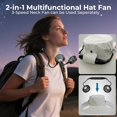 thumbnail image 6 of USB Charging Fan Hat,2-in-1 Hands-free Hat Fan with Detachable Neck, UPF 50+ Wide Brim Sun Hat,2600mAh Rechargeable Fishing Essentials for Camping Travel Delivery Outdoor-Black, 6 of 7