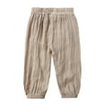thumbnail image 2 of Kureaily Toddler Kids Boy Girl Casual Basic Plain Soft Trousers Baby Spring Summer Comfy Linen Pants Pants Joggers 7-8 Years, 2 of 4