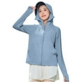 thumbnail image 4 of Yourumao Womens UPF50+ Hoodie Jackets Sun Protection Long Sleeve Jackets Lightweight Zipper Sun Shirts with Face Mask for Summer Fishing, 4 of 5