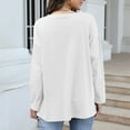 thumbnail image 4 of Htigea Womens Oversized Long Sleeve Tops Cotton V-Neck Shirts Casual Loose Fit Tunic Tee Fall Basic Pullover Tshirts White XXL, 4 of 8