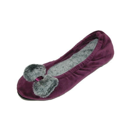 Women's Velour Ballerina Slippers with Frosted