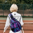 thumbnail image 6 of Pickleball Bag with Padded Back, Star Pattern PurpleBlue Multi-Compartment Paddle Backpack, Lightweight Nylon Sports Bag for Men & Women, 6 of 7