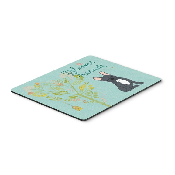 Carolines Treasures BB7632MP Welcome Friends Black French Bulldog Mouse Pad Hot Pad or Trivet Large multicolor