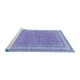 thumbnail image 2 of Ahgly Company Machine Washable Indoor Round Oriental Blue Traditional Area Rugs, 7' Round, 2 of 4