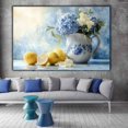 thumbnail image 2 of Mudket Framed Canvas Wall Art Ready to Hang, Lemon Pitcher Still Life Canvas Print, Vintage Botanical Wall Decor, Farmhouse Floral Wall Art, Wall Pictures for Living Room Office - 12"L x 8"W, 2 of 10