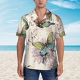 thumbnail image 4 of Bixox Men's Hawaiian Shirts Men's Flying Butterflies Print Short-Sleeve Shirt-Small, 4 of 8