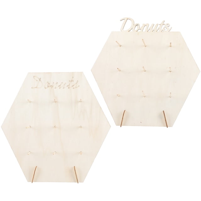 2 Ensembles de Planche à Beignets en Bois Présentoir à Beignets Naturel Support Réutilisable