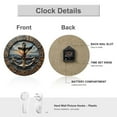 thumbnail image 3 of Wall Clock Decorative - Vintage Bronze Anchor Print 2D Vintage Wall Clocks Battery Operated Silent Non-Ticking for Bedroom, Living Room, Kitchen, Office, Classroom, 10 Inch, 3 of 7