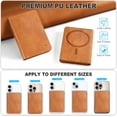 thumbnail image 6 of for Magsafe Wallet with 6 Card Holders, RFID Blocking [Clear ID Window] PU Leather Folio Magnetic Phone Wallet for iPhone 16/15/14/13/12/Plus/Pro/Pro Max Series, Textured Brown, 6 of 9