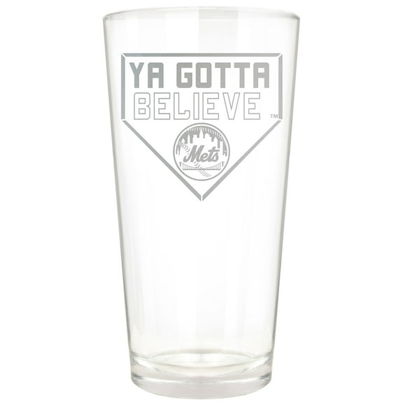 New York Mets Etched 16oz. Rally Cry Pint Glass
