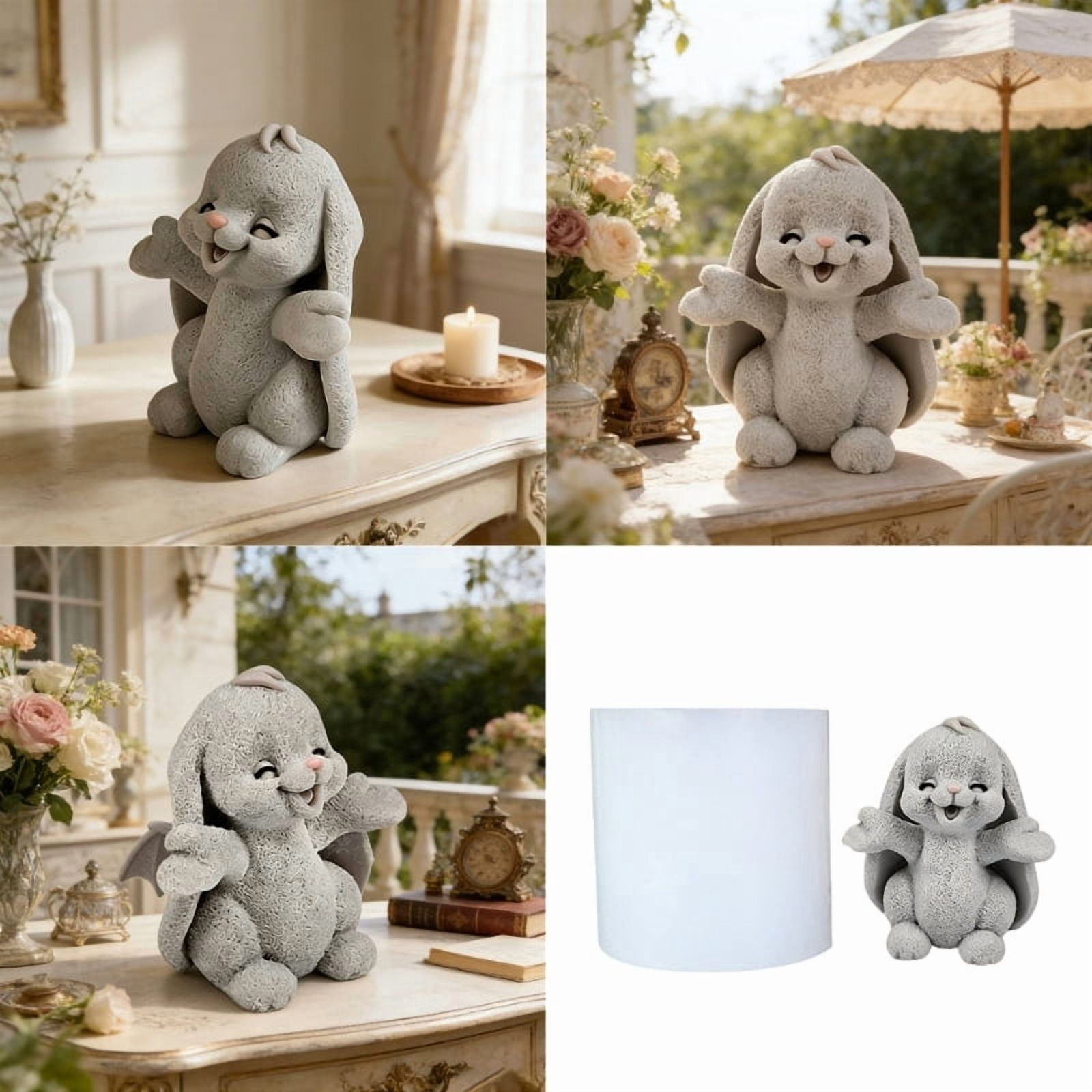 Aromatherapys Candle Mold Bunnies Epoxy Resin Casting Mold for Diys Home Decors