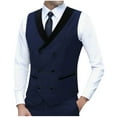 thumbnail image 2 of Mgmyaa Men's Slim Fit Sleeveless Vest with Notch Lapel and Pockets, Lightweight Formal Waistcoat Jacket for Office Casual Style, 2 of 3