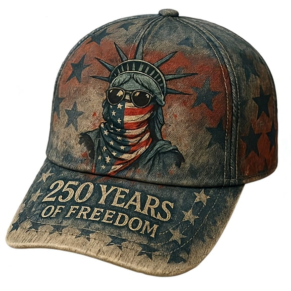 AJGRHE Washed Baseball Cap Commemorative Anniversary Adjustable Snapback Hat Daily Wear Curved Brim Independence Day Outfit Four Season Grey One Size