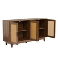 thumbnail image 3 of UIXE 4-Door Rattan Storage Cabinet Accent Furniture Cupboard Sideboard Cabinets up to 58" for Dining Room Hallway, Espresso, 3 of 7