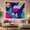 Bold Zigzag, variant on Large Lightning Bolt in Vibrant Shapes on Cobalt Blue Background, Energetic Retro for Art Lovers, Geometric Pop Art Decor, Housewarming Gift, Tapestry Wall Hanging for Living Room and Dorm