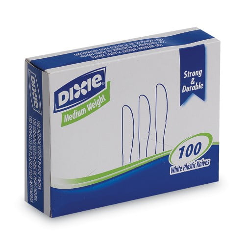 New Dixie Plastic Cutlery, Heavy Mediumweight Knife, 100/Box,Each