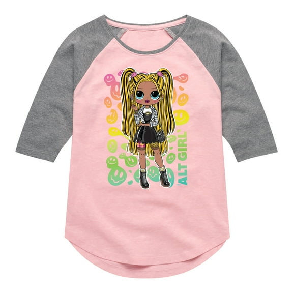 LOL OMG! Fashion Dolls - Rainbow ALT Girl - Toddler & Youth Girls Raglan Graphic T-Shirt