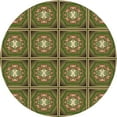 thumbnail image 1 of Ahgly Company Indoor Round Patterned Dark Golden Rod Brown Area Rugs, 4' Round, 1 of 6