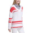 thumbnail image 1 of Calvin Klein Womens Striped Pullover Sweater, Pink, Large, 1 of 1