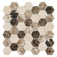 thumbnail image 3 of Channing Montage Brown 2-in. Marble Honeycomb Polished Natural Stone Mosaic Wall and Floor Mosaic Tile, 3 of 7