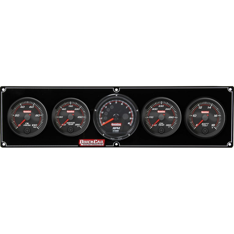 QuickCar Redline 4-1 Gauge Panel OP/WT/OT/Volt w/Recall QuickCar Redline 4-1 Gauge Panel OP/WT/OT/Volt w/Recall