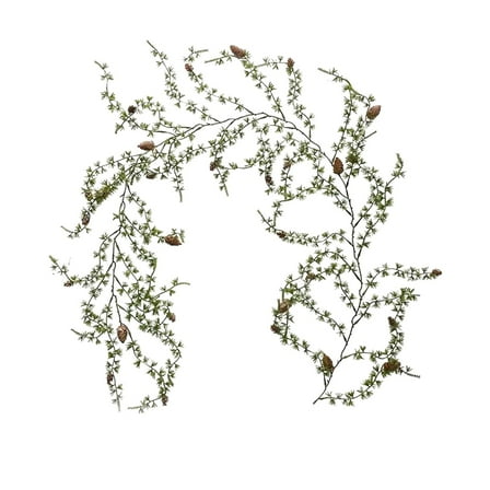 Luoshdecor Artificial Twig Vine for Wall Hangings,Green Leaf Garland with Pinecone Fake Vines Hanging Plants for Home Bedroom Garden Wall Wedding Decor 61 in