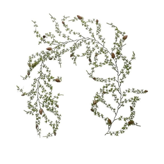 5FT Christmas Norfolk Pine Garland with Pinecones, Artificial Pine Greenery Garland, Winter Christmas Garland for Table, Mantle, Fireplace, Outdoor Xmas Decorations