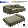 thumbnail image 7 of Miniyam 78.7" Sleeper Sofa Bed, Convertible Corduroy Floor Couch, No Assembly, 3 Pillows, Green, 7 of 7
