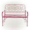 thumbnail image 6 of Alpine Corporation 45" x 21" x 36" Steel Daisy Garden Bench, Red, 6 of 13