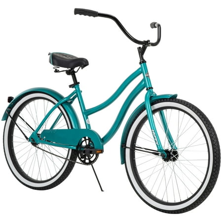 Huffy 24” Cranbrook Girls Beach Cruiser Bike for Women  Emerald Green