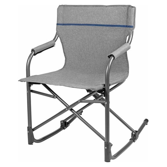 Limited Foldable Portable Rocking Director's Chair Perfect for Sporting Events, Outdoor Activities, Camping, Patio Furniture, and Relaxing, Grey