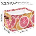 thumbnail image 4 of Yayeee Canvas Storage Basket with Handles for Shelves Fabric Bins Closet Organizer, Pink Grapefruit Slices, 4 of 8