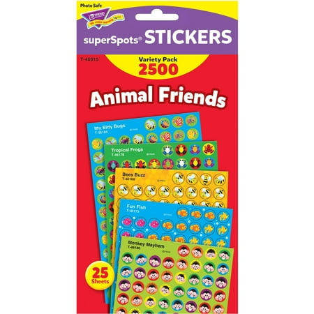 - Trend, TEP46915, Animal Friends SuperShapes Stickers, 2500 / Pack, Multicolor