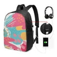 thumbnail image 3 of YFYANG 17" Laptop Backpack, Colorful Abstract Graffiti Fashion Travel Work Backpack with USB and Headphone Cable Interface for Men and Women, 3 of 8