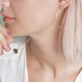 thumbnail image 2 of Humble Chic Geometric Marquise Threader Hoops - 925 Sterling Silver Plated, 1.75", 2 of 9