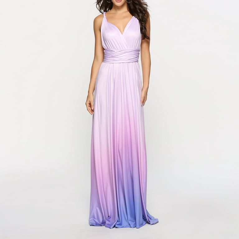 Convertible Gowns Maxi Dress Multi Way Ombre Evening Flowy