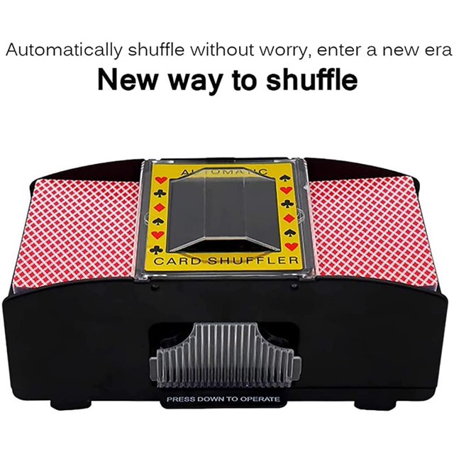 Barajador de cartas automático de 2 bandejas, portátil, alimentado por batería, mezclador de cartas de casino, cartas de póquer electrónicas, accesorios para juegos