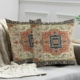 thumbnail image 2 of Terracotta Aztec Boho Pillow Cover 16x16 Inch Vintage Persian Carpet Retro Rust Throw Pillows Decorative Square Pillow Cases Farmhouse Outdoor Accent Cushion Cover for Couch Bedroom Sofa Porch Set 2, 2 of 6