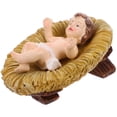 thumbnail image 6 of Resin Baby Jesus In Manger Nativity Figurine For Christmas Indoor Decorations Hand Sculpted Painted Religious Craft, 6 of 7