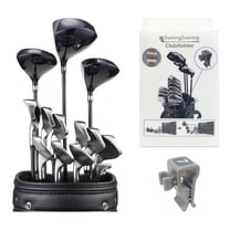 SwingSwing Golf Club Holder Club Organizing Clips | 14 Clips Set with Identifying Numbered Stickers | Swivel Action Golf Club Clips for Golf Bags | Club Damage Protection, Grey