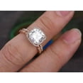 thumbnail image 6 of Art deco 2 Ct Moissanite and Moissanite Halo Wedding Ring Set with 18k Gold Plating, 6 of 6