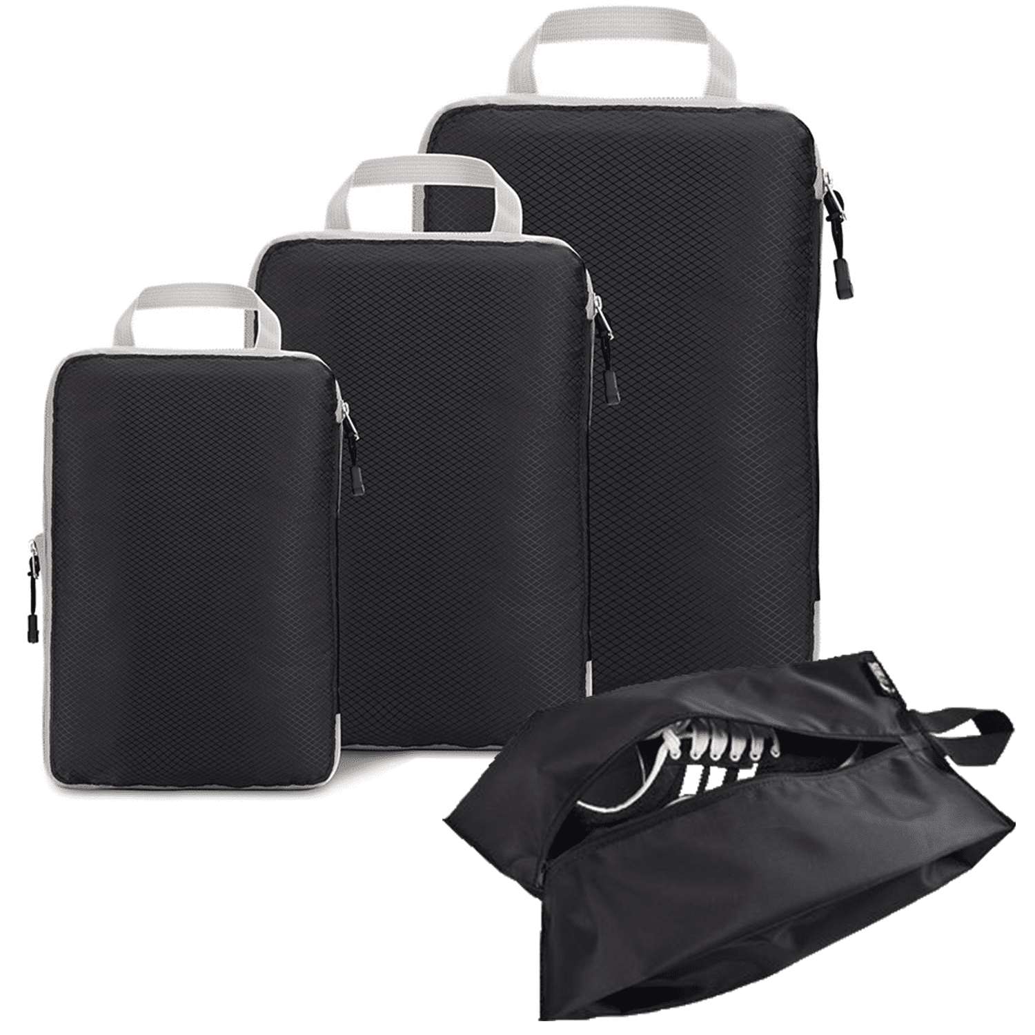 Compression Packing Cubes 4 Set, Ricihene Ultralight Expandable Packing