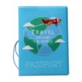 thumbnail image 2 of Travel Passport Holder Cover Wallet Id Card Case with Buckle PU Leather Passport Passport holder and document holder（4pcs）, 2 of 5