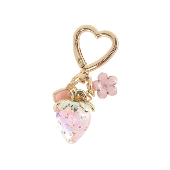 Vocoste 1 Pc Fashion Heart Buckle Strawberry Flower Handbag Charm Bag Accessories Sparkling Pink